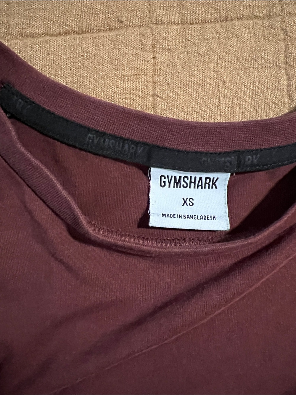 Gymshark Men's Deep Burgundy Short Sleeve Crew Tee - Picture 2 of 2
